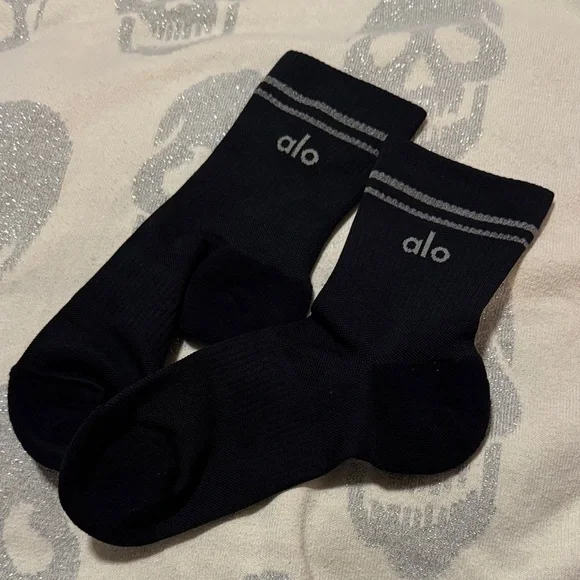 Alo Unisex Half-Crew Performance Sock black m/l