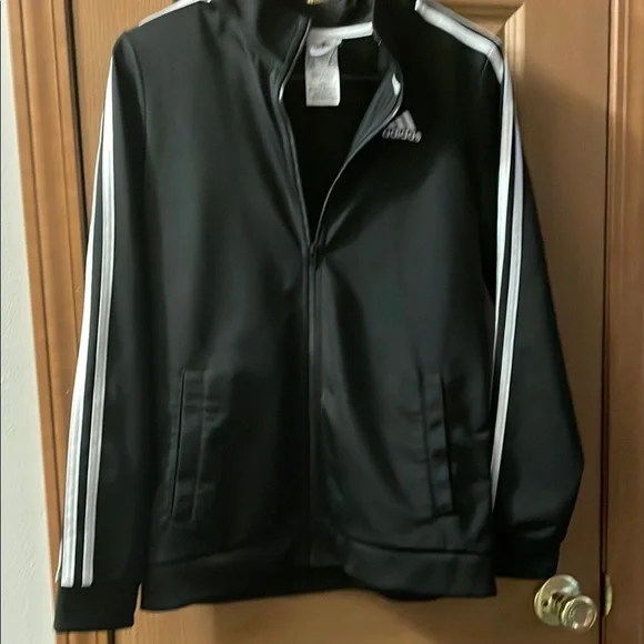 Adidas Black Jacket with White Accents