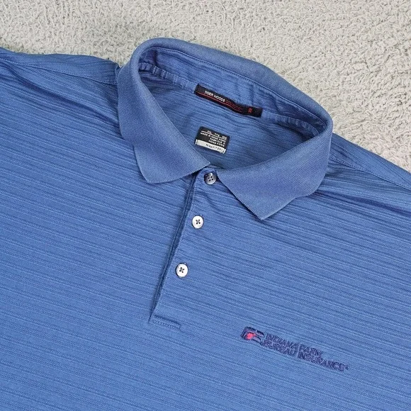 Nike Tiger Woods Polo Shirt Mens 2XL Blue Golf Indiana Farm Bureau 267018-442