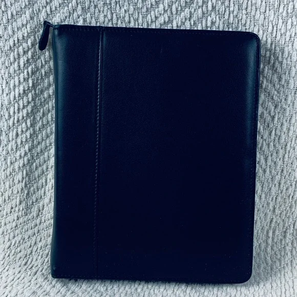 Collins Personal Organizer Unisex Black Leather 0582.18 Zippered 6-Ring‎ Planner