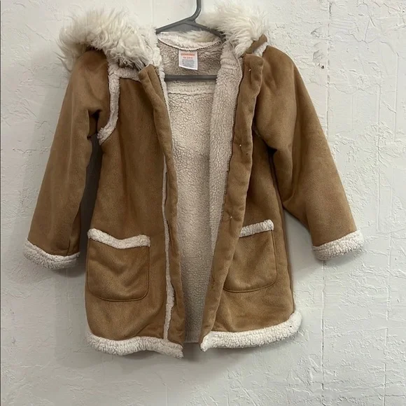 Cozy Tan Kids Jacket with Faux Fur Lining