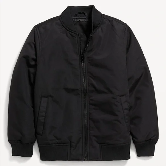 Old Navy Classic Black Bomber Jacket, Size M (8)
