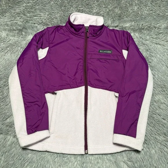 Columbia Benton Springs III Overlay‎ Fleece Jacket Purple Girls Youth Small 7/8