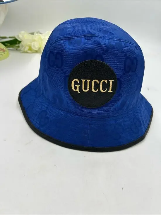 Gucci blue monogram off the grid bucket hat size medium, made in Italy