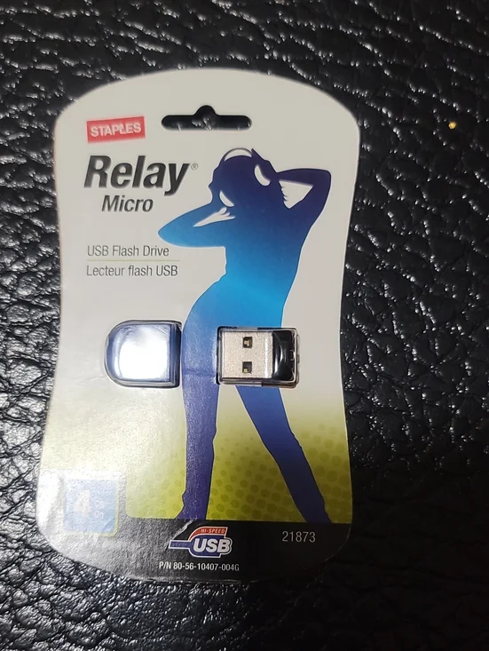 Staple Relay Micro 4GB Blue and Silver USB Flash Drive - 80-56-10407-004G