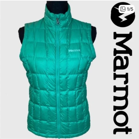 Marmot Youth Girls Teal Green Puffer Vest Quilted Lightweight Down‎ Fill Large.