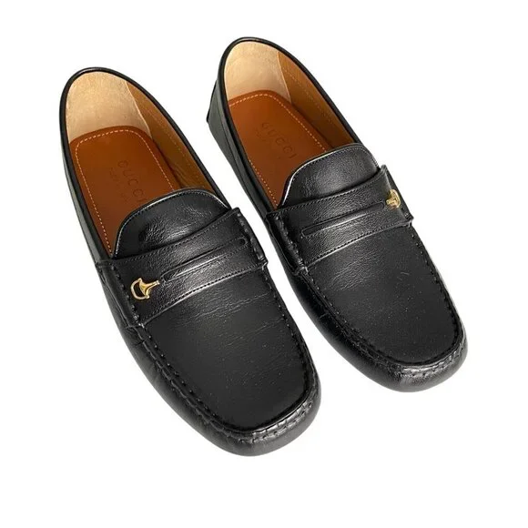 Gucci Mens Black Leather Quentin Moccasin, 752621, Gucci Size‎ UK 6