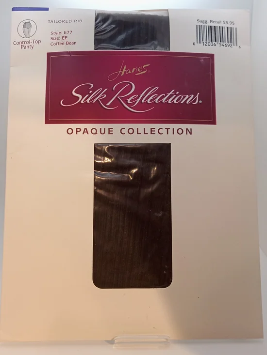 Bundle 3 for $15 Hanes Vintage Tailored Ribbed Control-Top Pantyhose E77 Sz EF!