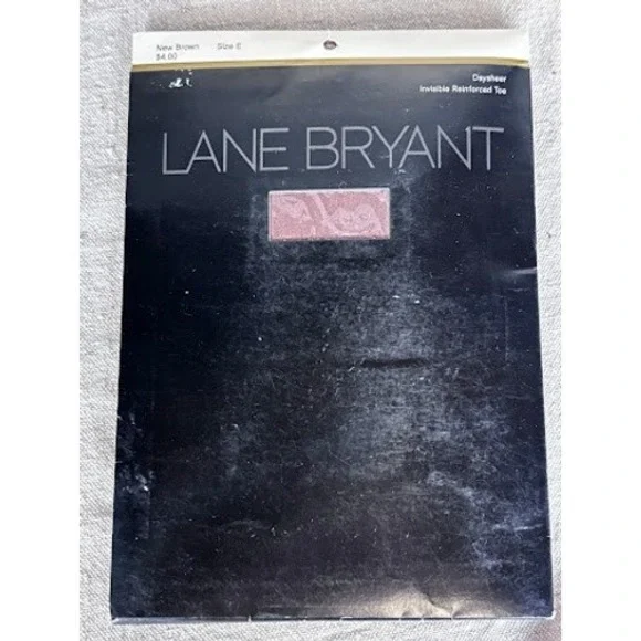 Vintage Lane Bryant Daysheer Pantyhose Size E New Brown NOS NWT Reinforced‎ Toe
