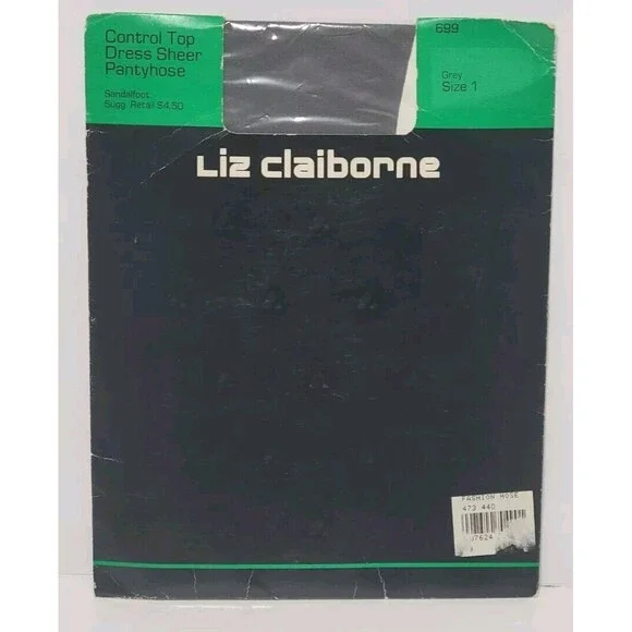 Vintage Liz Claiborne Pantyhose Control Top Dress Sheer Size 1 Grey New