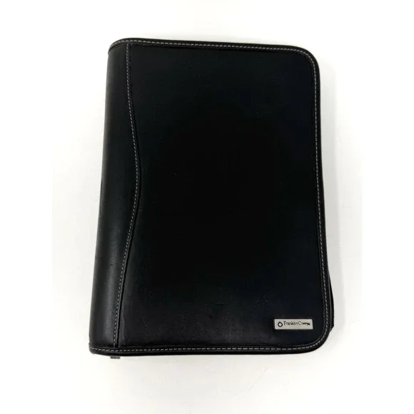 Franklin Covey Black Zip Around Planner Binder Organizer 1.5