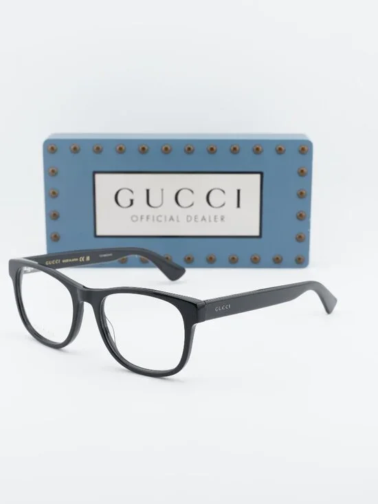 Gucci GG0004ON 001 Square Eyeglasses 53mm - Black