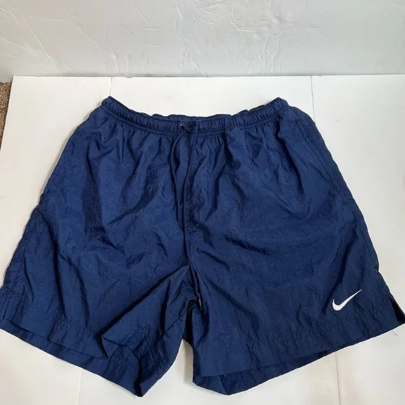 Vintage Nike 90s Men’s Swim Trunks Shorts Size Medium Blue