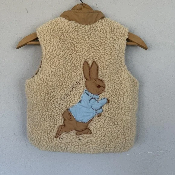 VTG Peter Rabbit Beatrix Potter By Quiltex Quality Sherpa‎ Vest Kids Sz 4 RARE