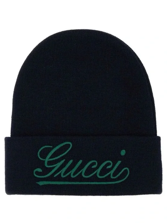 Gucci Logo Embroidered Beanie Hat