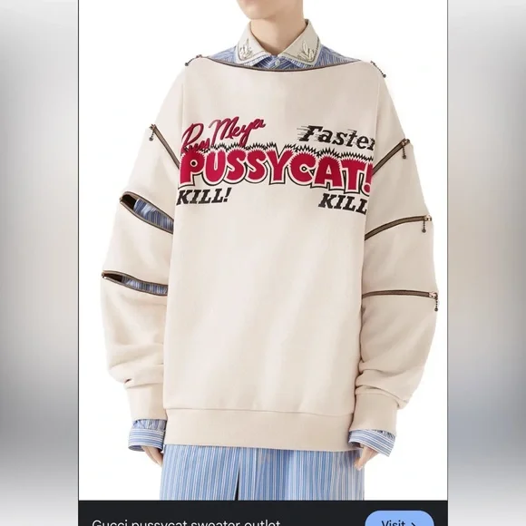 Gucci Sweatshirts Mens‎ Zipper Pussycat Kills Lg