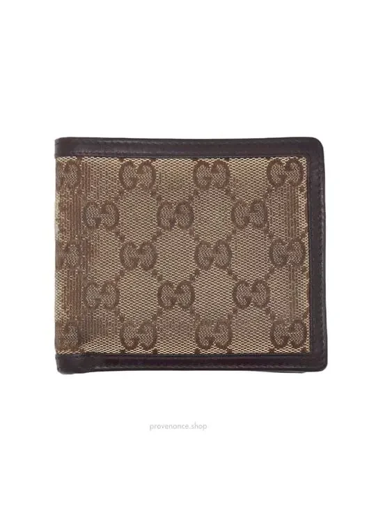 🔴 Gucci GG Canvas Bifold Wallet - Brown