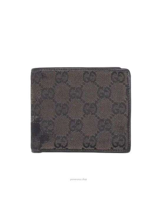 🔴 Gucci Bifold Wallet - Black/Brown GG Canvas