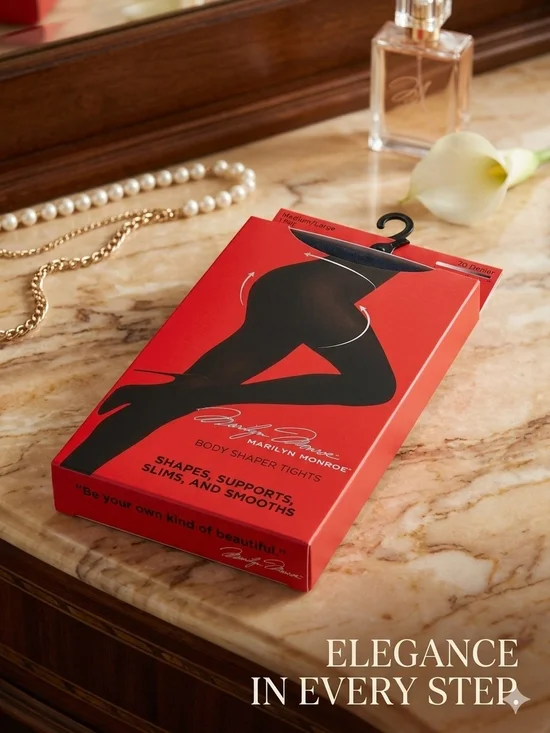 Marilyn Monroe Women's Black Shaping Tights Size M/L