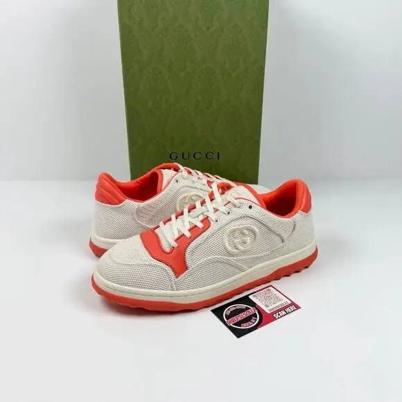Size 8US - Gucci MAC80 White Orange Sneakers NEW