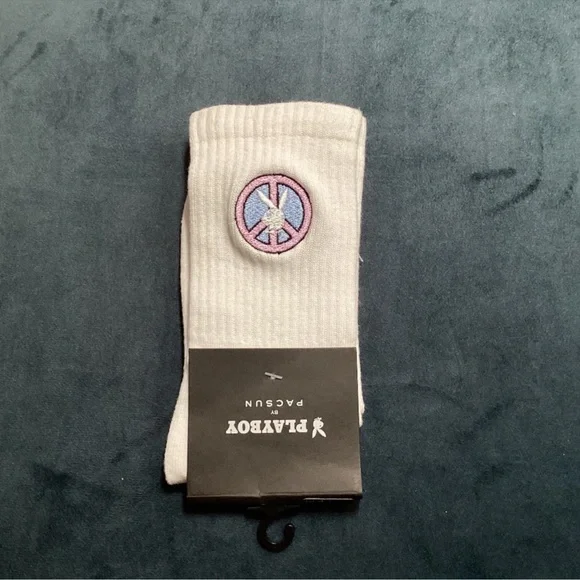 2/$25 Playboy White Socks