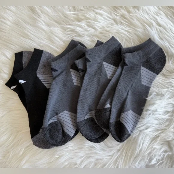 Adidas | Four Pairs of Crew Socks, 3 Gray and 1 Black Unknown Size Brand New