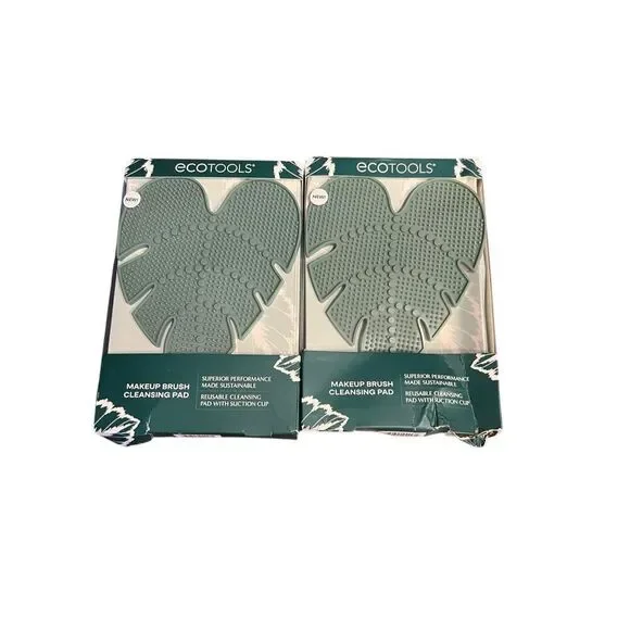 2 EcoTools Makeup Brush Cleansing Pad Cleaner Mat For One Size Green palm leaf