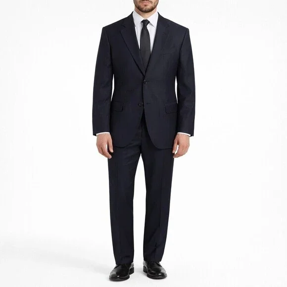 Gucci Mens Black Wool Suit Tom Ford Era Italy Tailored Jacket Pants Size 44R