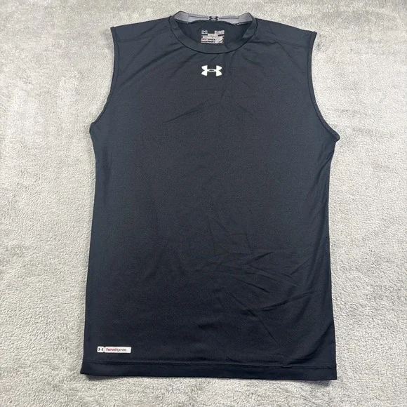 Under Armour Heatgear Mens Size XL Compression Black Top Sports Gym Athletic