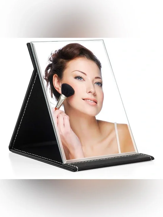 Portable Black Folding Makeup Mirror