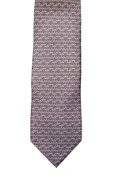 Authentic Gucci Gray on Gray Horsebit Print Silk Tie