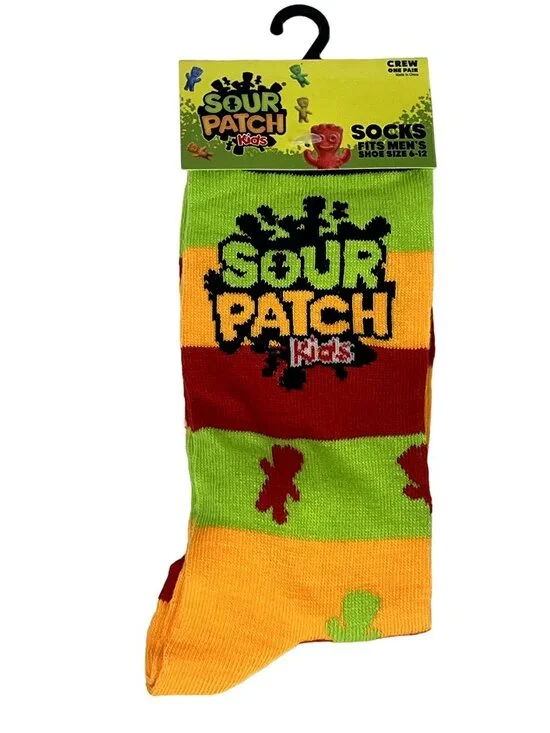 Sour Patch Kids Crew Socks Men's Size 6-12 NWT
