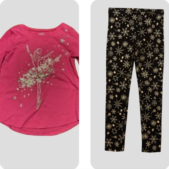 Jumping Beans Pink and Black Girl Matching Set Size 7/8🔥5$ If You Get Bundle🔥