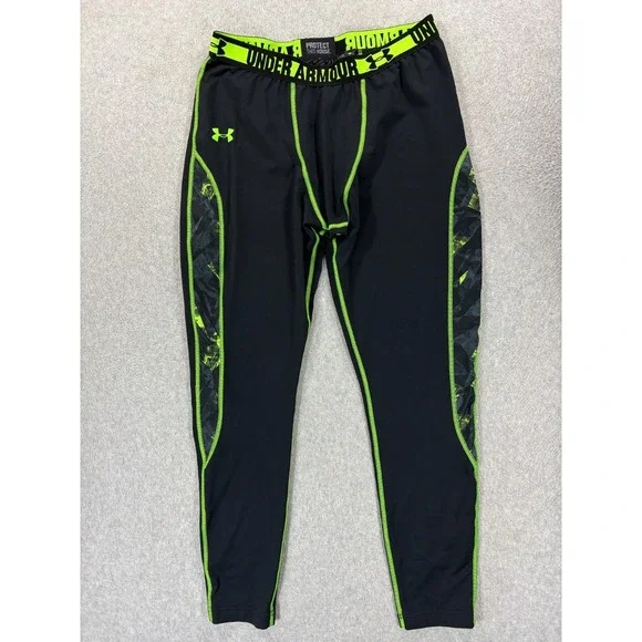 Under Armour Cold Gear Winter Compression Tights (Men's XL)‎ Black/Neon