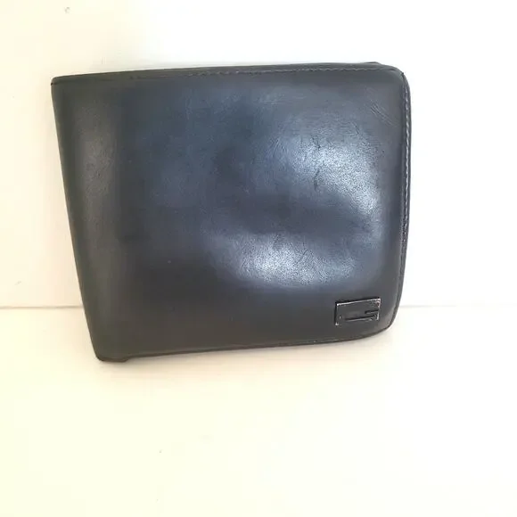 GUCCI G Logo Men's Leather Card ID‎ Bill Wallet Bifold Black Designer Medium
