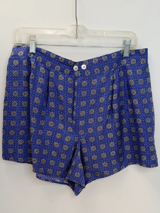 Victoria’s Secret 100% Silk Blue Patterned Boxers Lounge Shorts Size Extra Large