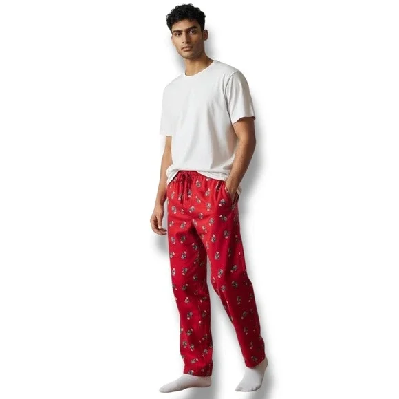 Polo Ralph‎ Lauren Mens Polo Bear Cotton Pajama Pant Size Extra Large XL Red