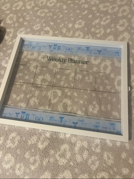 Marshalls White Weekly Planner with Blue Accent