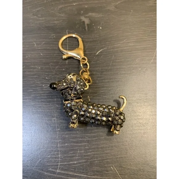 Bag Charm Keychain – Luxury, Dachshund, Puppy Dog Bling Bag Charm Keychain