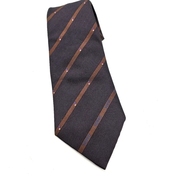 Gucci Vintage Made In Italy Silk Stripe Tie
