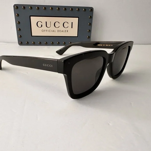 Authentic Gucci Smoke Square Men's Sunglasses GG0001SN 001