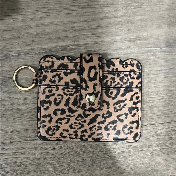 Chic‎ Leopard Print Card Holder with Keyring