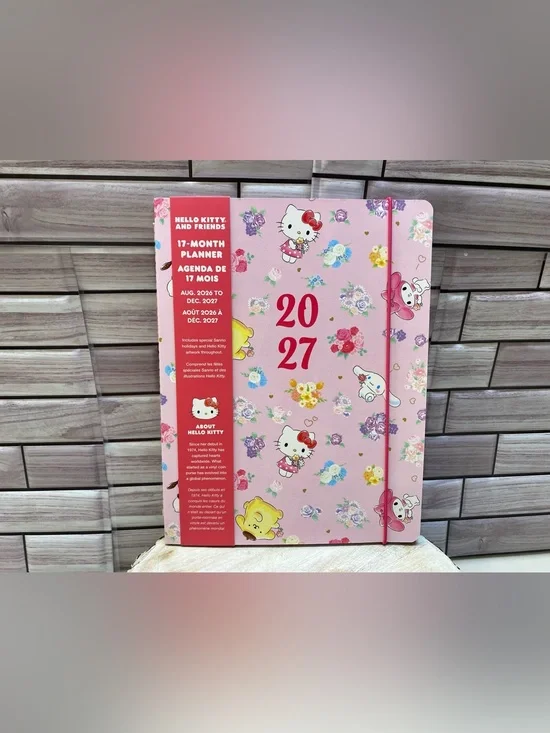 Hello Kitty & Friends ❤️  Monthly 17 months Planner Aug.2026 to Dec.2027 Pink