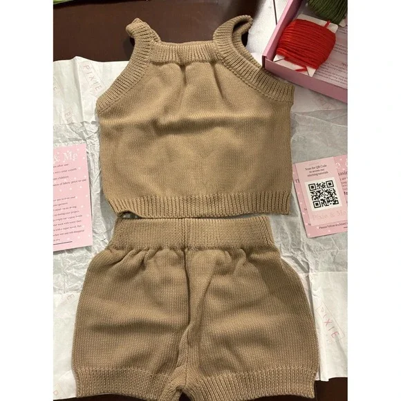 Pixie And Me DIY Embroidery Kit 1 - 2 Years Old Latte Brown Tank Shirts 5 Yarn
