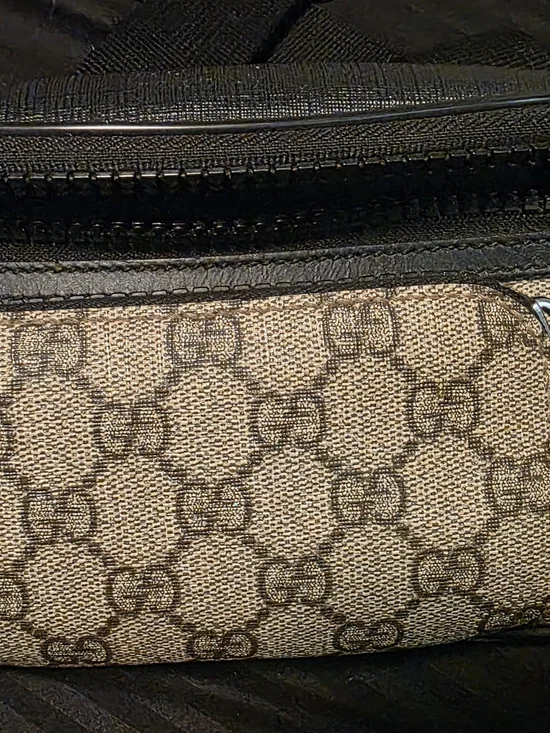 Gucci Beige and Brown Monogram Belt Bag Supreme