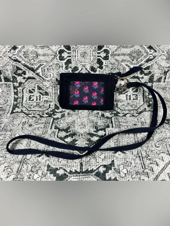 Vera Bradley ID Card(s) Holder, with Lanyard Navy Blue