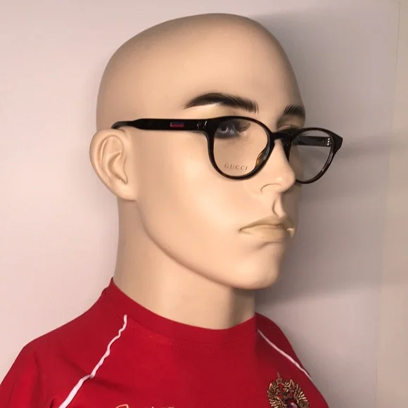 New Authentic Gucci GG0827O 002 Havana Round Eyeglasses