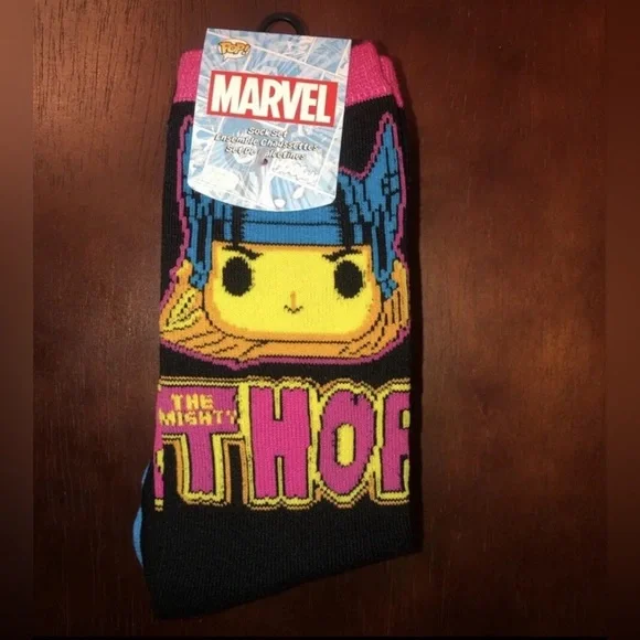 Funko POP! Marvel Blacklight Crew Socks - Thor, Iron-Man, Spider-Man NWT