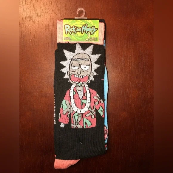 RICK AND MORTY NOVELTY CREW SOCKS NWT MEN’S SHOE SIZE 6-12