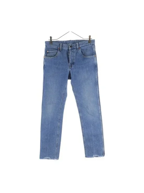 Gucci Stretch Denim Pants Button Fly Jeans Indigo